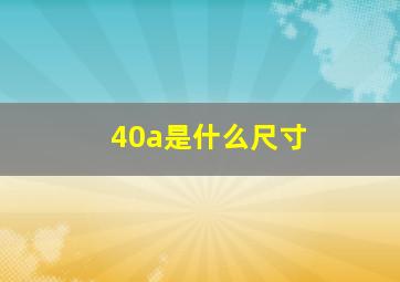 40a是什么尺寸