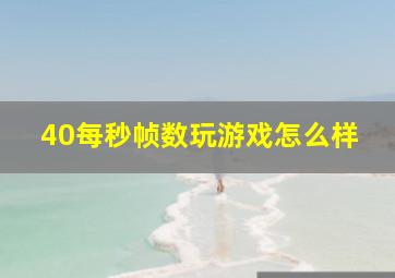 40每秒帧数玩游戏怎么样