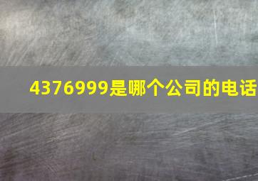 4376999是哪个公司的电话