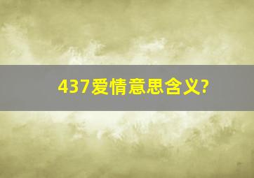 437爱情意思含义?