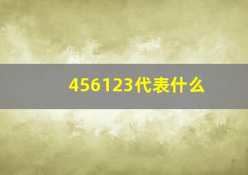 456123代表什么