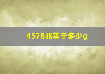 4578兆等于多少g