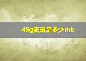 45g流量是多少mb(