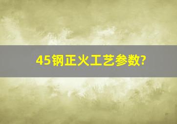 45钢正火工艺参数?