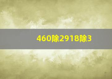 460除(2918除3)