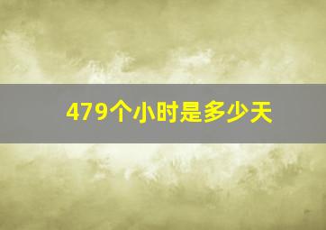 479个小时是多少天