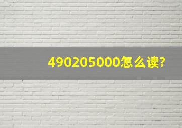 490205000怎么读?