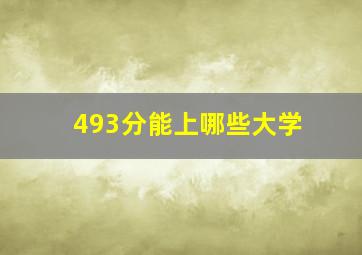 493分能上哪些大学