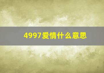 4997爱情什么意思