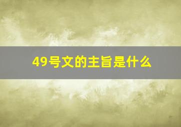 49号文的主旨是什么