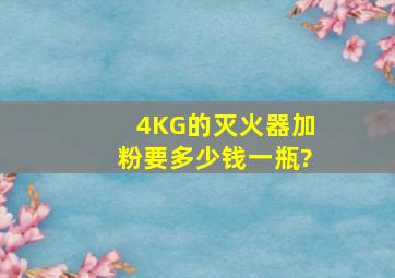 4KG的灭火器加粉要多少钱一瓶?