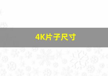 4K片子尺寸(