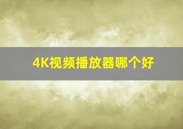 4K视频播放器哪个好