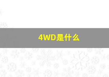 4WD是什么(