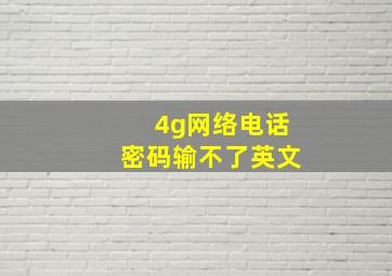 4g网络电话密码输不了英文