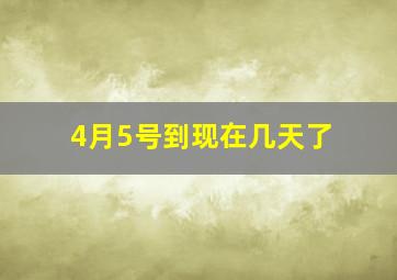 4月5号到现在,几天了