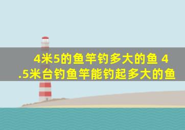 4米5的鱼竿钓多大的鱼 4.5米台钓鱼竿能钓起多大的鱼