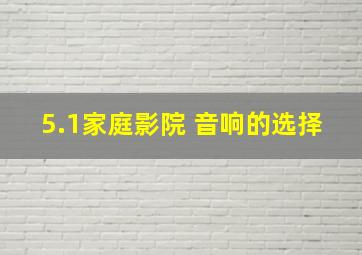 5.1家庭影院 音响的选择