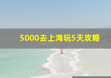 5000去上海玩5天攻略