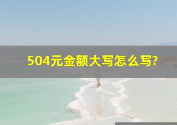 504元金额大写怎么写?