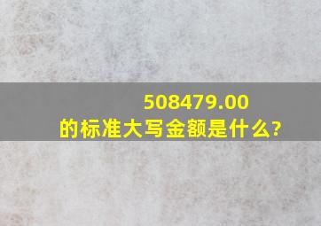 508479.00 的标准大写金额是什么?