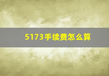 5173手续费怎么算