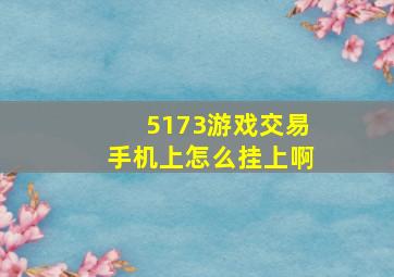 5173游戏交易手机上怎么挂上啊