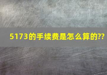 5173的手续费是怎么算的??