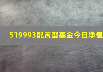 519993配置型基金今日净值