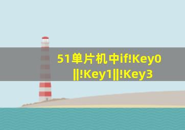 51单片机中if(!Key0||!Key1||!Key3