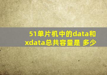51单片机中的data和xdata总共容量是 多少