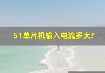 51单片机输入电流多大?