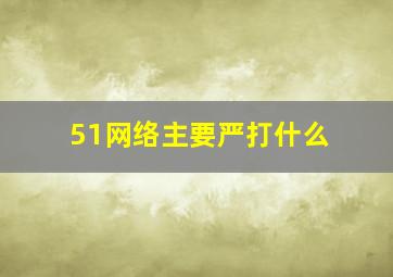 51网络主要严打什么