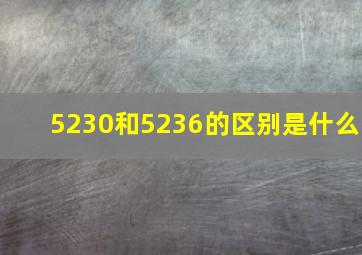 5230和5236的区别是什么(