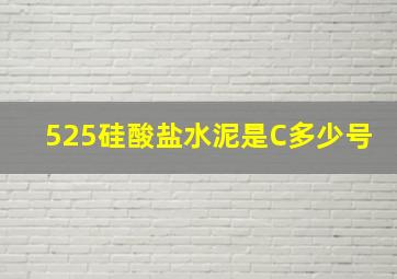 525硅酸盐水泥是C多少号