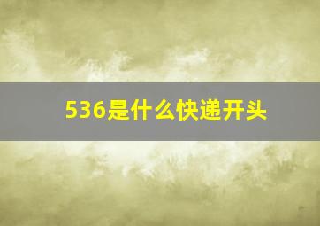 536是什么快递开头