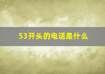 53开头的电话是什么