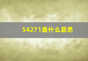 54271是什么意思