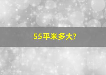 55平米多大?