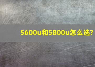 5600u和5800u怎么选?