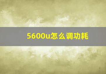 5600u怎么调功耗