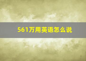 561万用英语怎么说