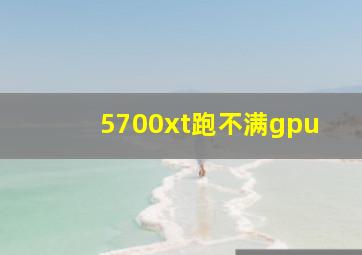 5700xt跑不满gpu