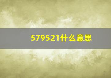 579521什么意思