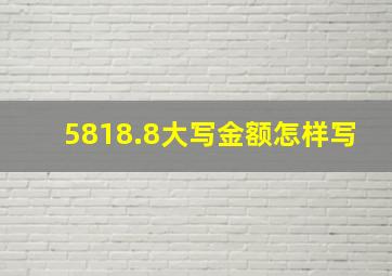 5818.8大写金额怎样写