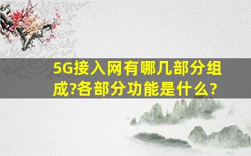 5G接入网有哪几部分组成?各部分功能是什么?