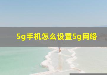 5g手机怎么设置5g网络