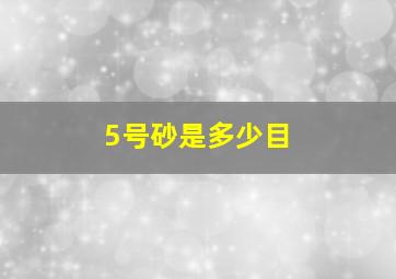 5号砂是多少目(