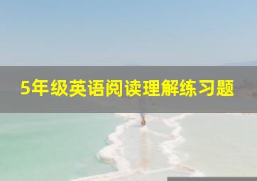 5年级英语阅读理解练习题