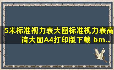 5米标准视力表大图标准视力表高清大图A4打印版下载 bm...